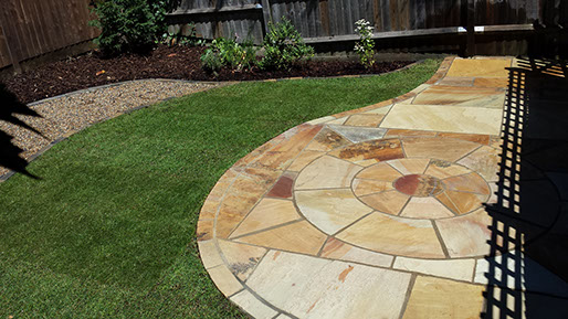 Joseph Mat Landscape fosil mint sandstone circle patio, garden design